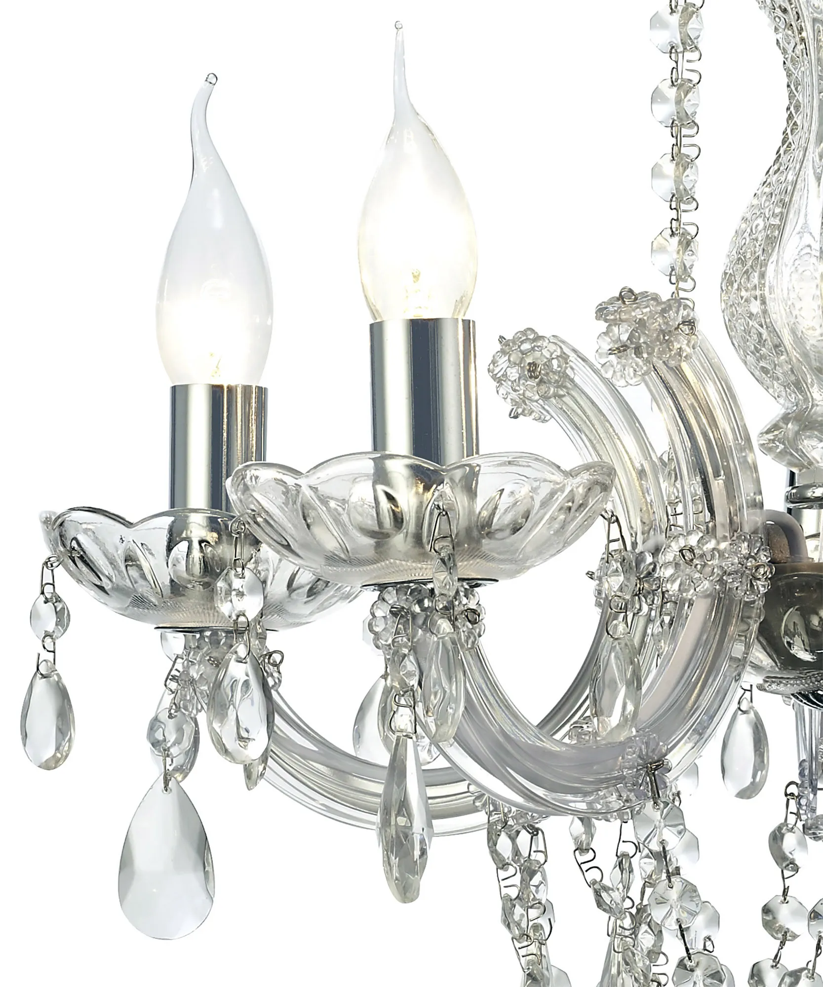 Gabrielle Glass Chandelier 5 Light (Glass Sconce) Polished Chrome D0020  Deco Gabrielle